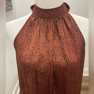 Animal Print Mock Neck Top/Blouse size Medium